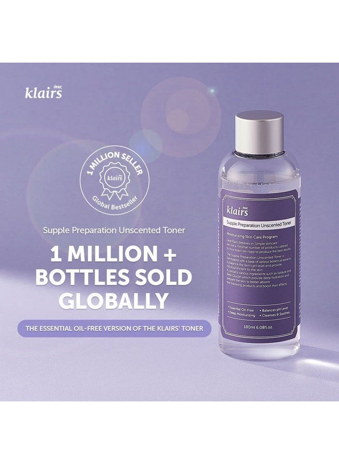 [KLAIRS] Supple Preparation Unscented Toner 6.08 fl oz, Lightweight, Essential Oil-Free, Alcohol Free, Packaging Changed