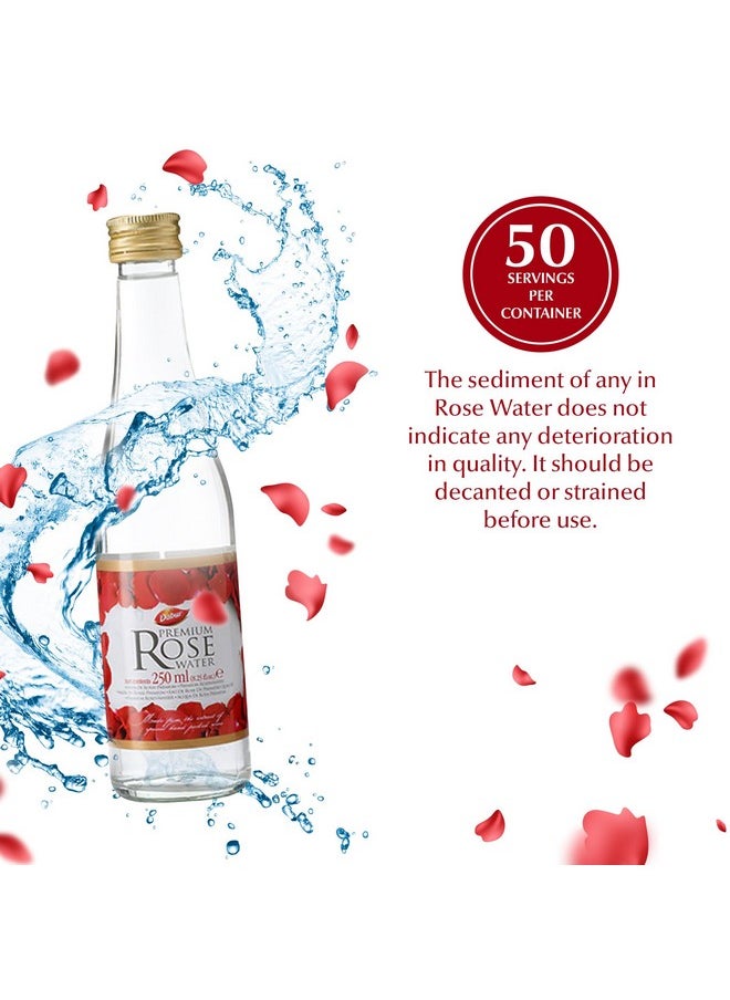 Dabur Rose Water - Elevate Your Culinary Artistry & Unveil Glowing Skin w/Handpicked Red Roses - Aromatic Elixir Perfect for Enhancing the Flavors of Your Dishes & Reveals Your Beauty - 250ML