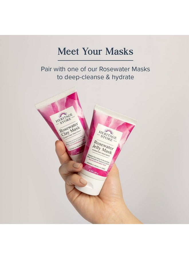 HERITAGE STORE Rosewater - Refreshing Facial Splash for Glowing Skin with Damask Rose - All Skin Types - Rose Water for Face - Made Without Dyes or Alcohol, Hypoallergenic, Vegan, Cruelty Free, 4oz