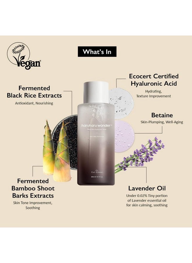 Haruharu Wonder Black Rice Hyaluronic Toner 10.1 fl.oz / 300ml | Face Moisturizer, Facial Toner for All Skin Types | Vegan, Cruelty Free, EWG-Green