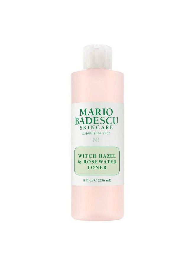 Mario Badescu Witch Hazel & Rosewater Toner for All Skin Types |Alcohol Free Facial Toner that Clarifies and Rejuvenates |Formulated with Witch Hazel & Rose Extract| 8 FL OZ