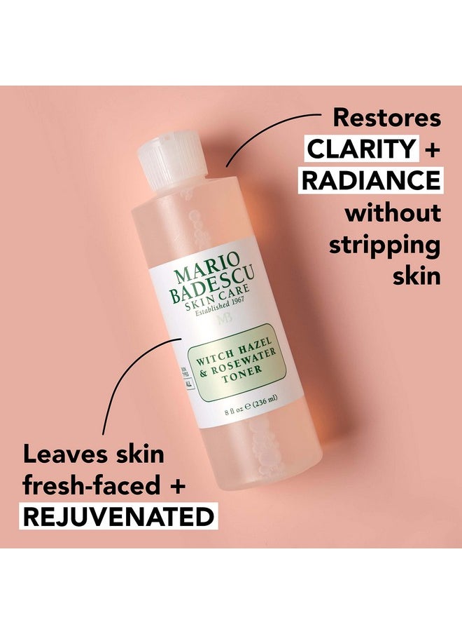 Mario Badescu Witch Hazel & Rosewater Toner for All Skin Types |Alcohol Free Facial Toner that Clarifies and Rejuvenates |Formulated with Witch Hazel & Rose Extract| 8 FL OZ