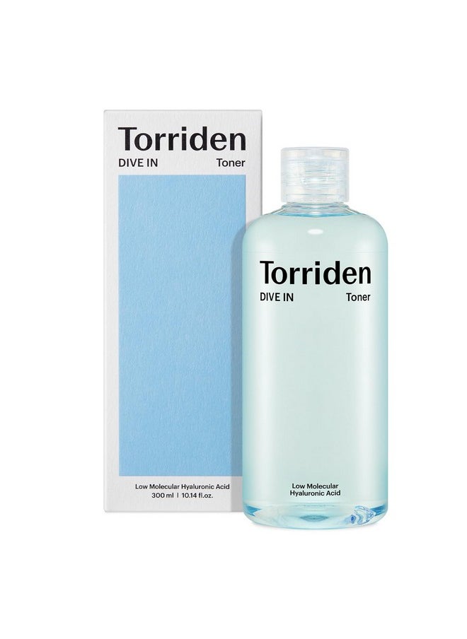 Torriden Dive-in Low-Molecular Hyaluronic Acid Toner 10.14 fl oz | Low pH Facial Toning Water That Hydrates and Moisturizes Sensitive, Dehydrated, Oily Skin | Vegan Korean Skin Care