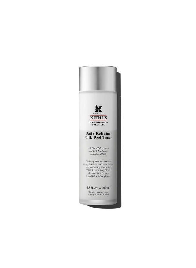 Kiehl's Daily Refining Milk-Peel Toner, Gentle Exfoliating Facial Toner, Refines Skin Texture, Brightens & Softens Skin, Restores Moisture, with Lipo-Hydroxy Acid & Almond Milk - 6.8 fl oz