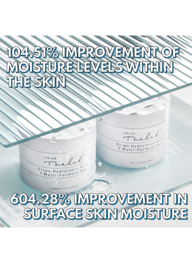 Blanc Doux 100% Oligo Hyaluronic Acid 7 Multi-Formula Skin Essence Toner Pads - 60 pcs 4 Oz, Deep Hydration & Soothing, Calming Formula, Hypoallergenic Cotton, Skin Moisture Boost for All Skin Types