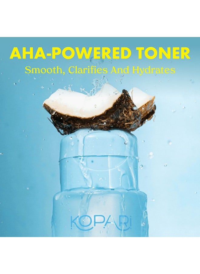 Kopari Coconut Renewal AHA Toner, Infused with 8.6% Triple-Powered AHA, Resurface Skin & Minimize Appearance of Pores, Hydrating Coconut Water, 5.5 oz