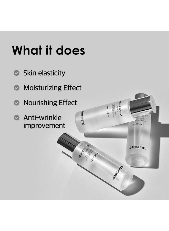 [MEDI-PEEL] Aqua Essence Peptide 9 Toner 8.45 fl oz / 250ml | Anti-Aging Water Glow Up Toner, Collagen Firming Toner | Korean Skincare, For All Skin Types
