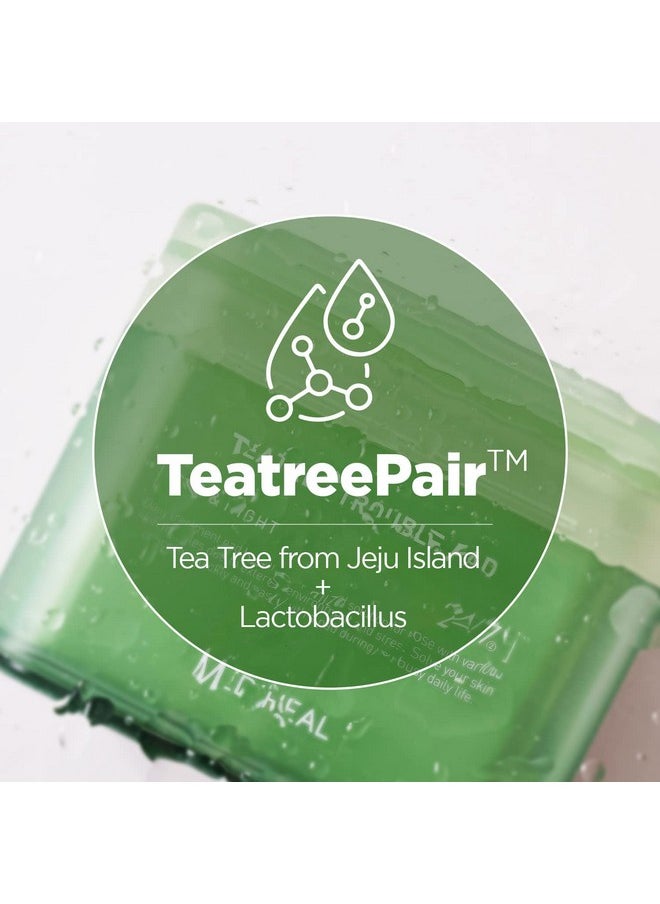 MEDIHEAL Teatree Trouble Facial Toner Pads with Tea Tree & Lactobacillus - Soothing Cotton Pads for Sensitive & Acne Prone Skin - Vegan Face Gauze, 100 Pads