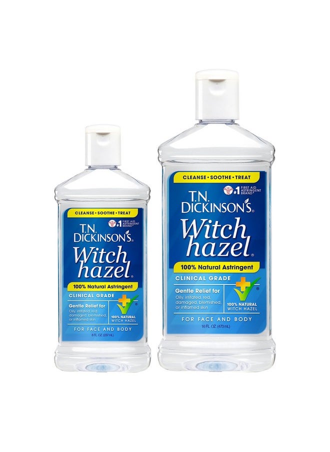 T.N. Dickinson's Witch Hazel 100% Natural Astringent for Face and Body, 8 fl oz