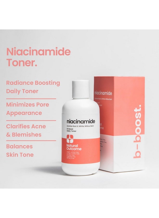 Natural Outcome Niacinamide Toner for Face | Radiance Boosting Toner - with Salicylic Acid & Aloe Vera | Advance Toning Solution Rejuvenates Skin & Minimizes Pore Appearance | Fragrance Free | 8 oz