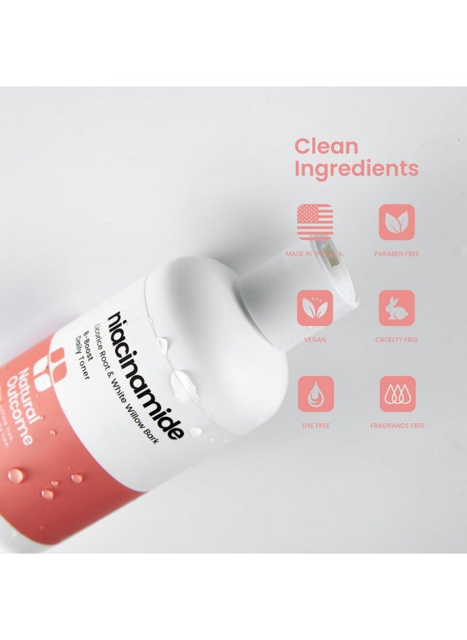 Natural Outcome Niacinamide Toner for Face | Radiance Boosting Toner - with Salicylic Acid & Aloe Vera | Advance Toning Solution Rejuvenates Skin & Minimizes Pore Appearance | Fragrance Free | 8 oz