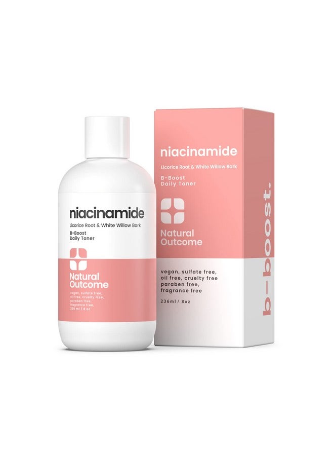 Natural Outcome Niacinamide Toner for Face | Radiance Boosting Toner - with Salicylic Acid & Aloe Vera | Advance Toning Solution Rejuvenates Skin & Minimizes Pore Appearance | Fragrance Free | 8 oz
