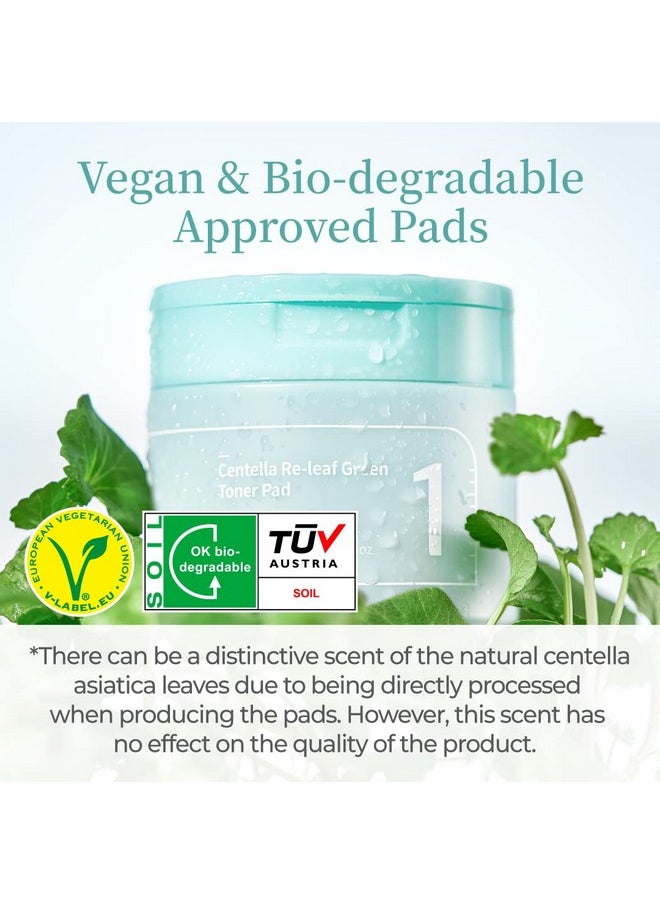 numbuzin No.1 Centella Re-leaf Green Toner Pad | Double-Sided Toner Pads with Centella Asiatica, Heartleaf, Licorice Root | Calming, Hydrating, Exfoliating | Korean Skincare | 70 Pads/6.42 fl. oz.