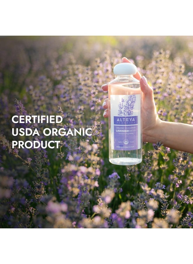 Alteya Organics Lavender Water USDA Certified Organic Facial Toner, 17 Fl Oz/500mL Pure Bulgarian Lavandula Angustifolia Flower Water, Award-Winning Moisturizer BPA-Free Bottle with Reducer
