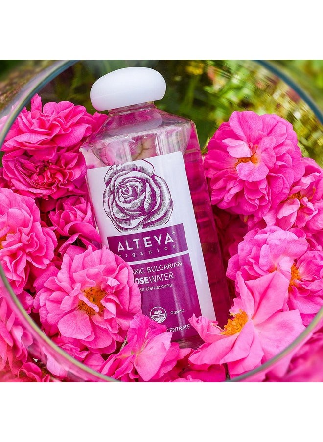 Alteya Organics Rose Water, Organic Facial Toner, 34 Fl Oz/ 2x17 Fl Oz Bundle, Pure Bulgarian Rosa Damascena Flower Water, Award-Winning Moisturizer, BPA-Free Bottle with Reducer
