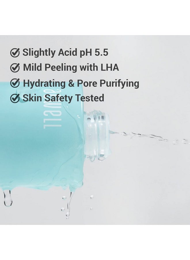 ACWELL Real Aqua Balancing LHA Hydrating & Exfoliating Facial Toner 5.4 fl.oz. - with Mineral Water pH Balancing Toner for Strengthening Skin Moisture Barrier for Sensitive Skin