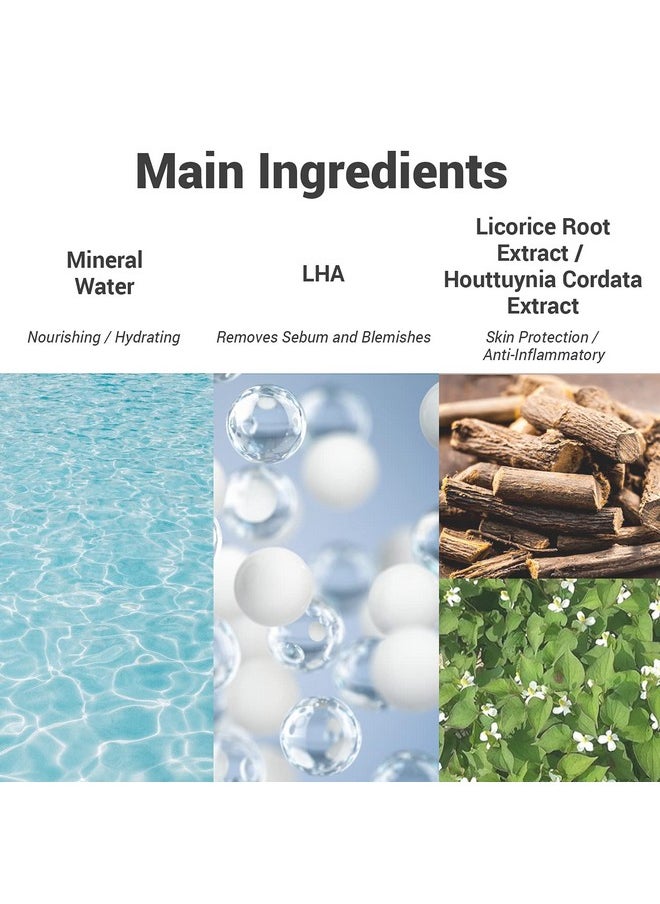 ACWELL Real Aqua Balancing LHA Hydrating & Exfoliating Facial Toner 5.4 fl.oz. - with Mineral Water pH Balancing Toner for Strengthening Skin Moisture Barrier for Sensitive Skin
