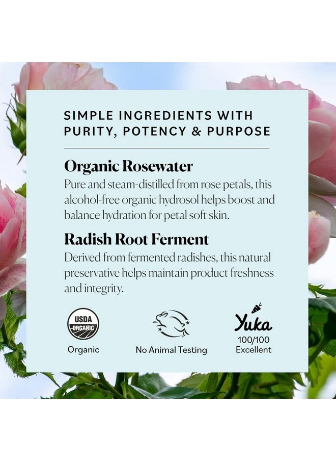 Sky Organics Organic Rosewater Facial Mist for Face, 100% Pure & Steam-Distilled USDA Certified to Hydrate, Balance & Refresh, 4 fl. Oz