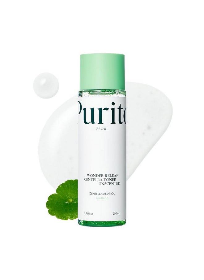 PURITO Seoul Wonder Releaf Centella Toner Unscented Korean Centella, for Sensitive Skin, Soothing, Facial Toner for face, K-Beauty, 200ml 6.76 fl.oz