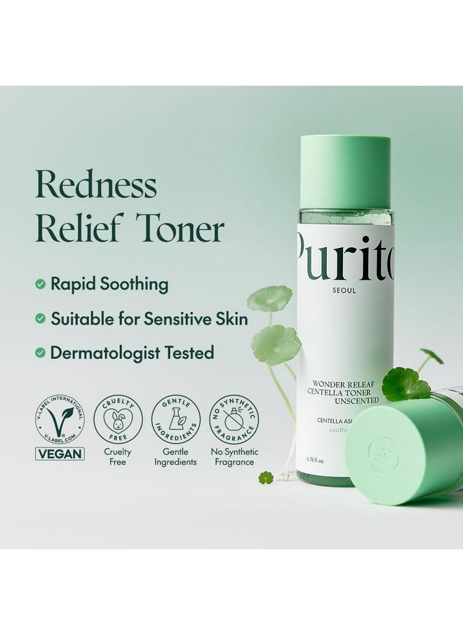 PURITO Seoul Wonder Releaf Centella Toner Unscented Korean Centella, for Sensitive Skin, Soothing, Facial Toner for face, K-Beauty, 200ml 6.76 fl.oz