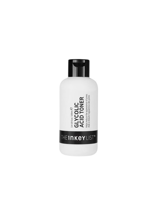 The INKEY List Glycolic Acid Toner, Exfoliator to Reduce Pore Size, Blur Fine Lines and Even Skin Tone, 3.38 fl oz