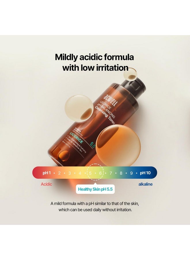 ACWELL Licorice pH Balancing Korean Toner for Cleansing 5.07 fl.oz. - Alcohol-Free PH5.5 Hydrating Facial Astringent - Skin Clarifying & Hydration Boosting Toner
