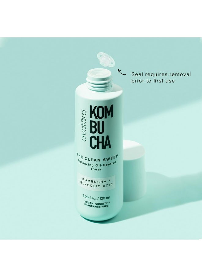 Avatara - Kombucha The Clean Sweep Face Toner, Glycolic Acid Toner for Face, Face Exfoliator with Witch Hazel and Bakuchiol, Calming Pore Minimizer for Face, Hydrating Skincare for Teens, 4.05 fl. Oz