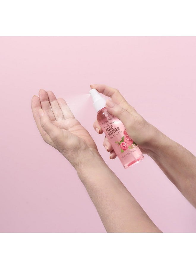 NATURE WELL Rose Water Hydrating Facial Toner Mist for Dewy & Radiant Skin, 100% Vegan, Refreshing, Conditioning, Soothing, Redness Reducing, Perfect for Travel, 4 Fl Oz