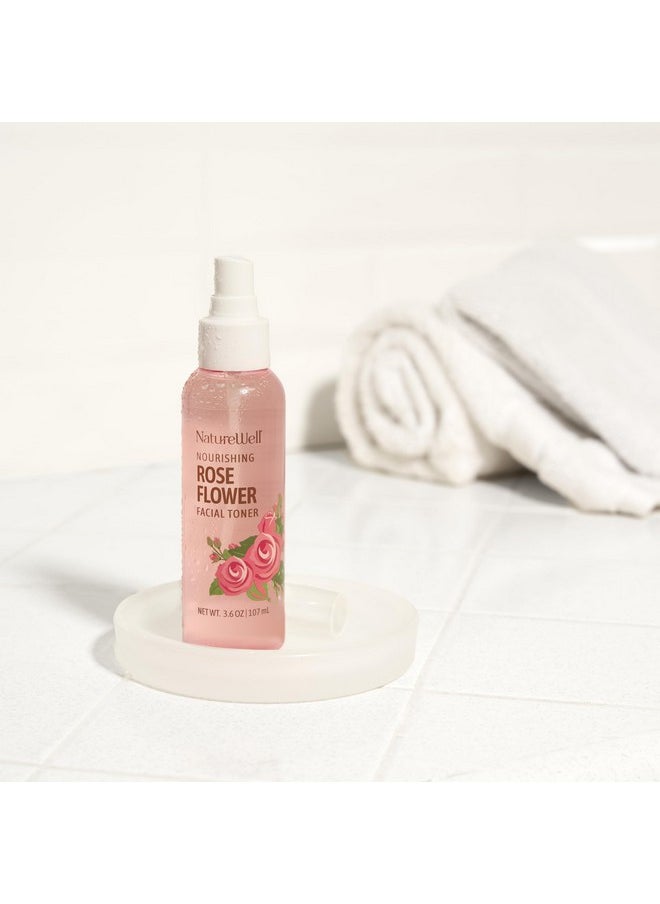 NATURE WELL Rose Water Hydrating Facial Toner Mist for Dewy & Radiant Skin, 100% Vegan, Refreshing, Conditioning, Soothing, Redness Reducing, Perfect for Travel, 4 Fl Oz