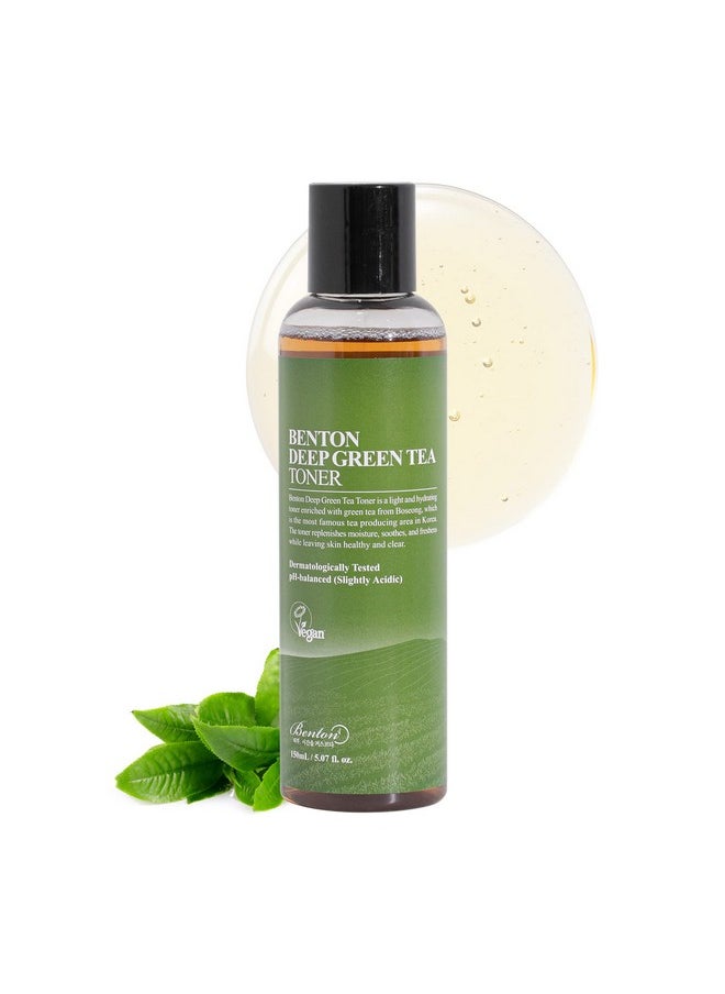 BENTON Deep Green Tea Toner 150ml (5.07 fl.oz) - Green Tea Toner for Face | Toner for Sensitive Skin | Korean Toner for Face | Toner for Oily Skin