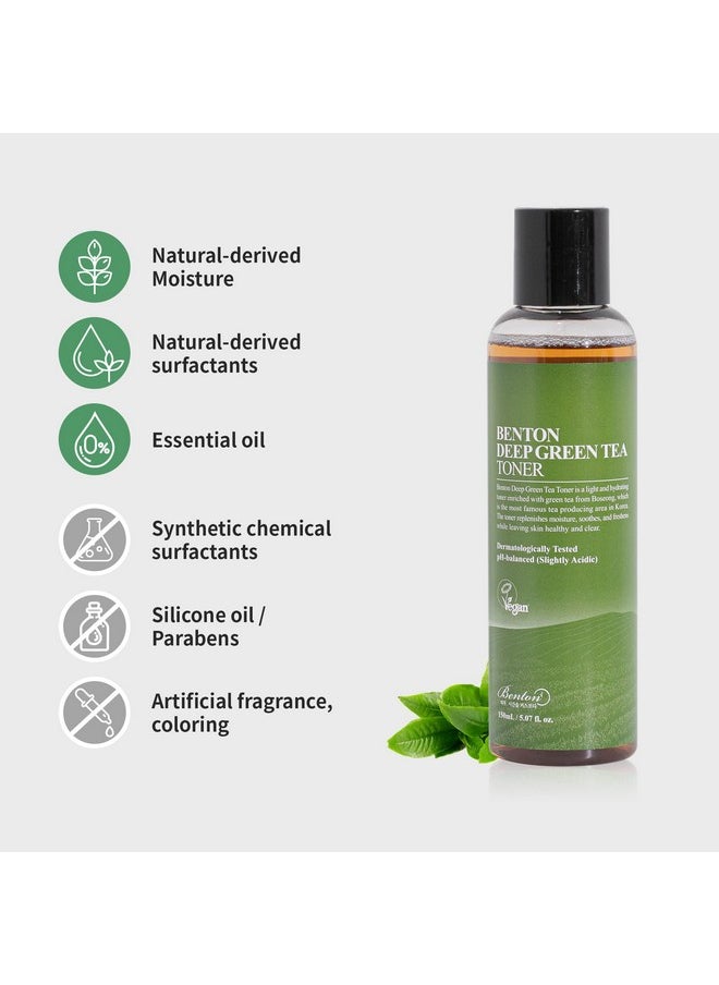 BENTON Deep Green Tea Toner 150ml (5.07 fl.oz) - Green Tea Toner for Face | Toner for Sensitive Skin | Korean Toner for Face | Toner for Oily Skin
