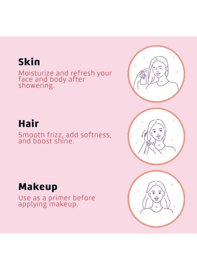De La Cruz Rose Water and Glycerin for Face - Rosewater Facial Toner and Moisturizer for Skin and Hair 8 fl oz. (236 mL) - 1 Bottle