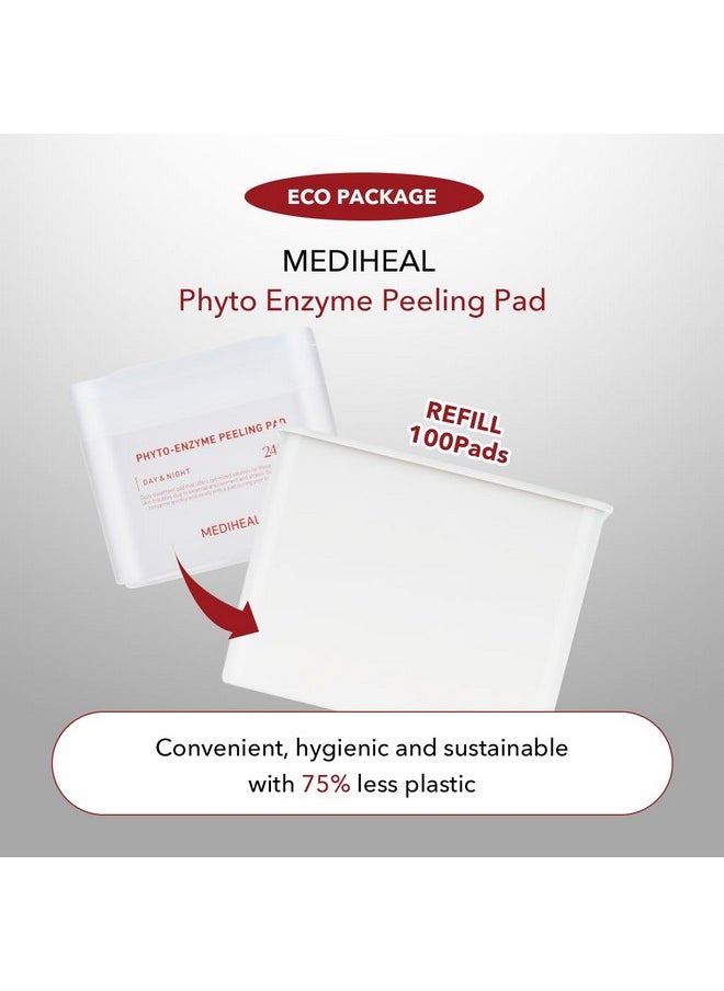 (Only Refill) Mediheal Phyto Enzyme Peeling Pad (90 Pads) - Pore Tightening Pads to Control Sebum - Vegan Gauze Pad