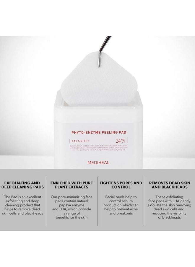 (Only Refill) Mediheal Phyto Enzyme Peeling Pad (90 Pads) - Pore Tightening Pads to Control Sebum - Vegan Gauze Pad