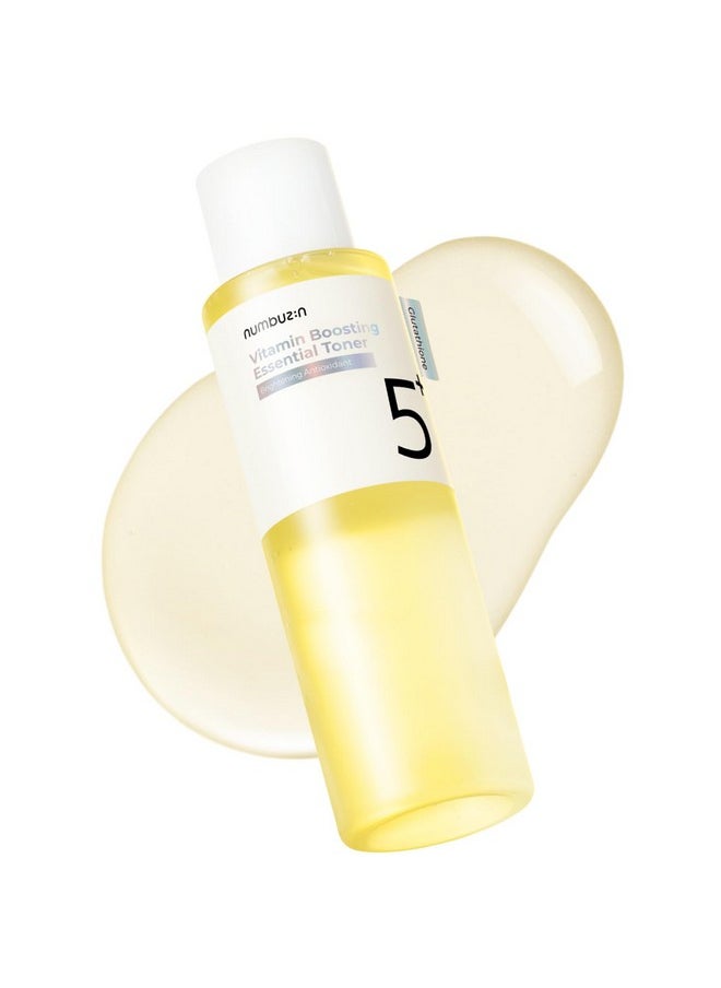 numbuzin No.5+ Vitamin Boosting Essential Toner with Glutathione, Niacinamide | First Step Skincare Reduce Dark Spots, Improve Dullness, Uneven Skin Tone | Non-irritating, Korean Skincare | 6.76 Fl Oz