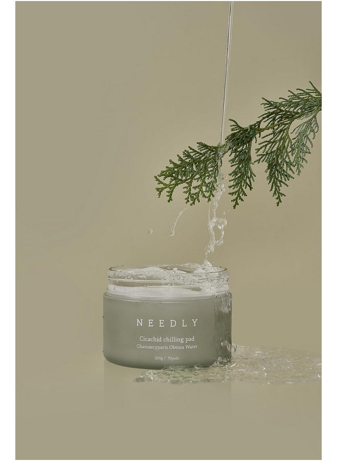 NEEDLY | Cicachid Chilling Toner Pad | Cooling & Soothing pad | Vegan Certified Cotton pad |