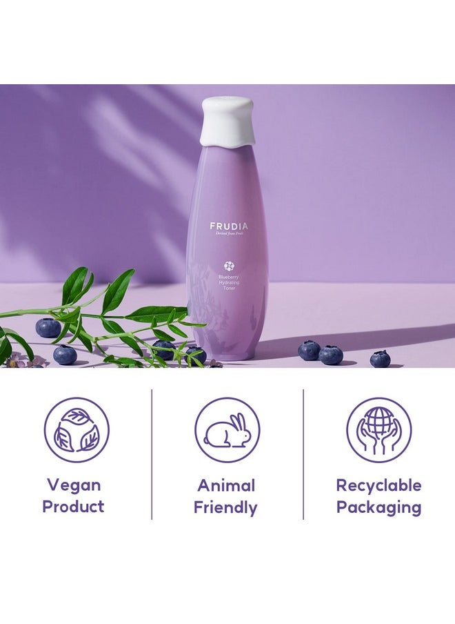 WELCOS FRUDIA Blueberry Hydrating Toner | Moisturizing Toner w/Blueberry Extract, Vegan Panthenol, WS BS Care EX | Korean Skin Care Toner for Sensitive Skin | Face Toner for Men & Women (6.59 fl oz)