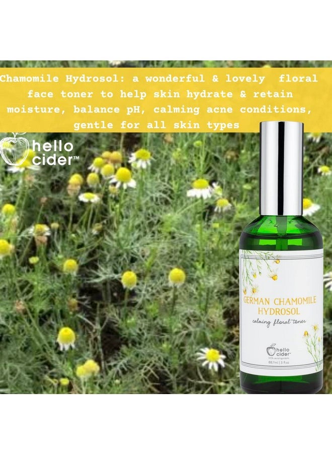 Chamomile HYDROSOL FACE Toner - Organic Floral Water to Hydrate, Calm & Sooth Sensitive Skin, Prevent Acnes, Restore pH All Skin Types & Children. USA Made - Hello Cider