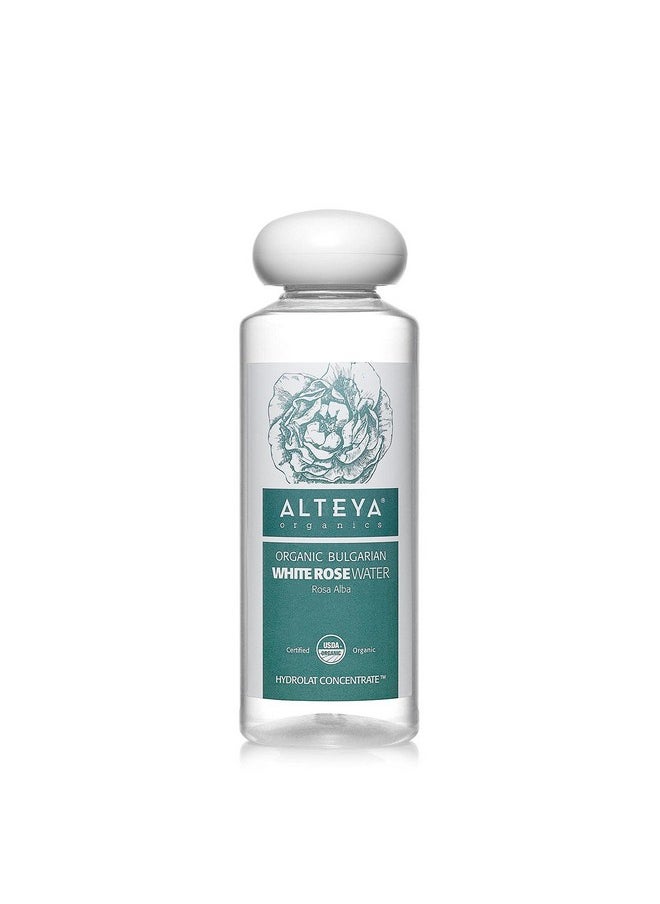Alteya Organics White Rose Water USDA Certified Organic Facial Toner, 8.5 Fl Oz/250mL Pure Bulgarian Rosa Alba Flower Water,Award-Winning Moisturizer BPA-Free Bottle with Reducer