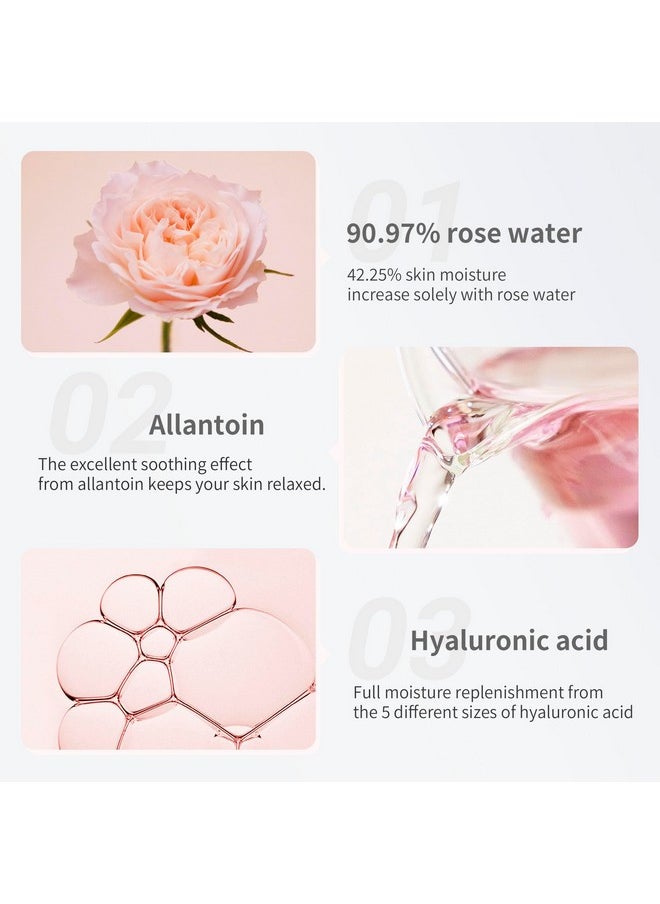 Mamonde Rose Water Vegan Toner for Face - Vegan Korean Toner, 90.97% Pure Rose Water Toner, Organic Certified, Soothing and Hydrating, Alcohol-Free, Korean Skin Care, 8.45 Fl Oz