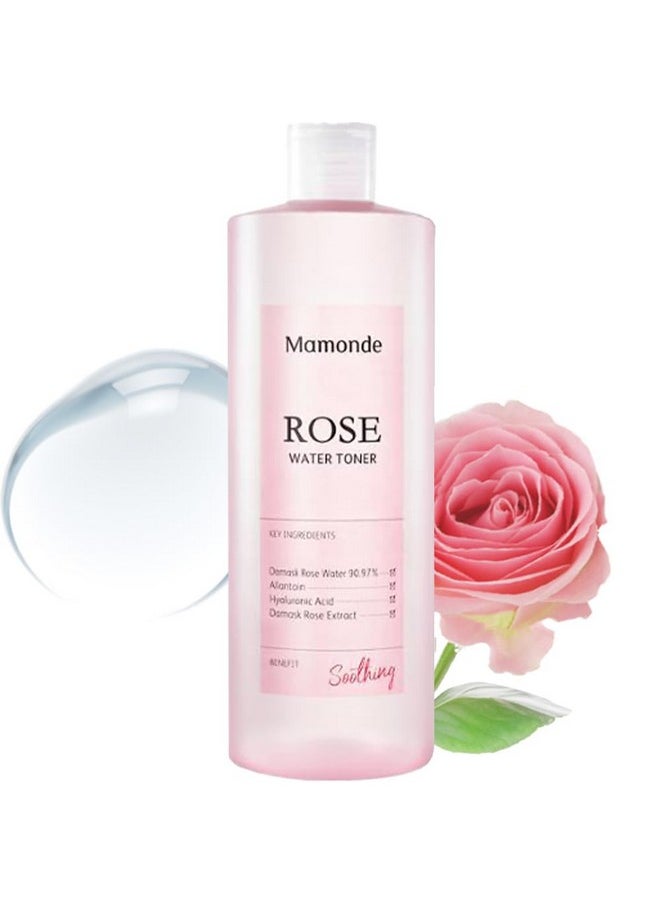 Mamonde Rose Water Vegan Toner for Face - Vegan Korean Toner, 90.97% Pure Rose Water Toner, Organic Certified, Soothing and Hydrating, Alcohol-Free, Korean Skin Care, 8.45 Fl Oz