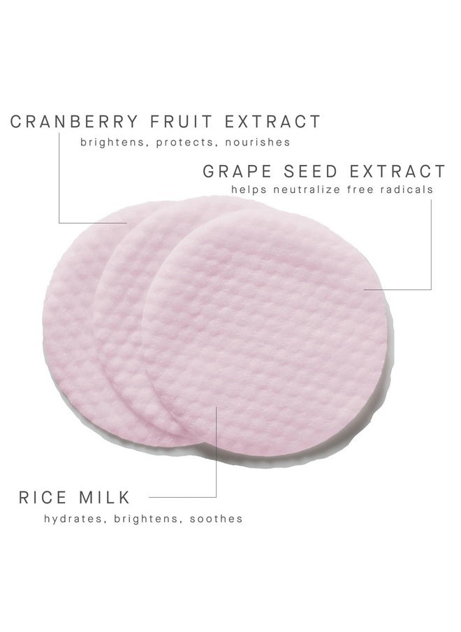 ARCONA Triad Pads - Cold Processed Cranberry and Rice Toner, Brightening Toner Pads for Face, 45 Facial Toner Pads. Made in The USA.