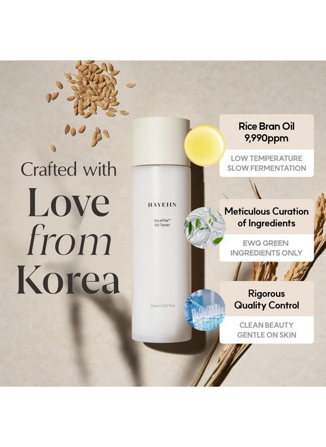 HAYEJIN RiceFila Face Oil Rice Toner Korean Skin Care Products | Hydrating Facial Toner for Sensitive Skin | Facial Oil Skin Rice Toner for Face Korean | Rice Moisturizer Face Toner (5.07 Fl. Oz)