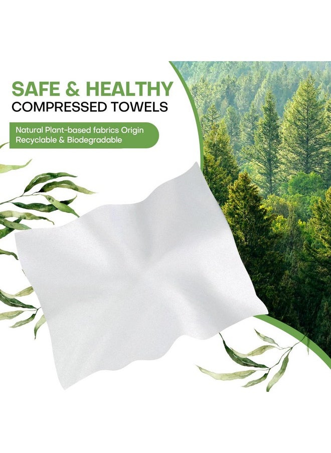 Fancyou Compressed Disposable Face Towel Kit, Thicken Facial Cleansing Cloths Towelettes,Compact Portable Wash Cotton Wipes Tablets Coin Tissues for Beauty Salon Personal Care Travel(200 PCS Green)