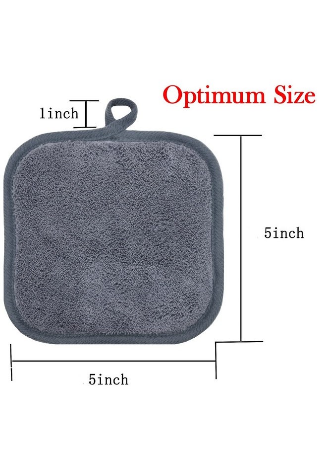 BloomSesame Makeup Remover Cloths for Face, Eye, Lips - Reusable Makeup Remover Pads Soft Microfiber Facial Cleansing Cloths 5 x 5inch 12 Pack (Gray)