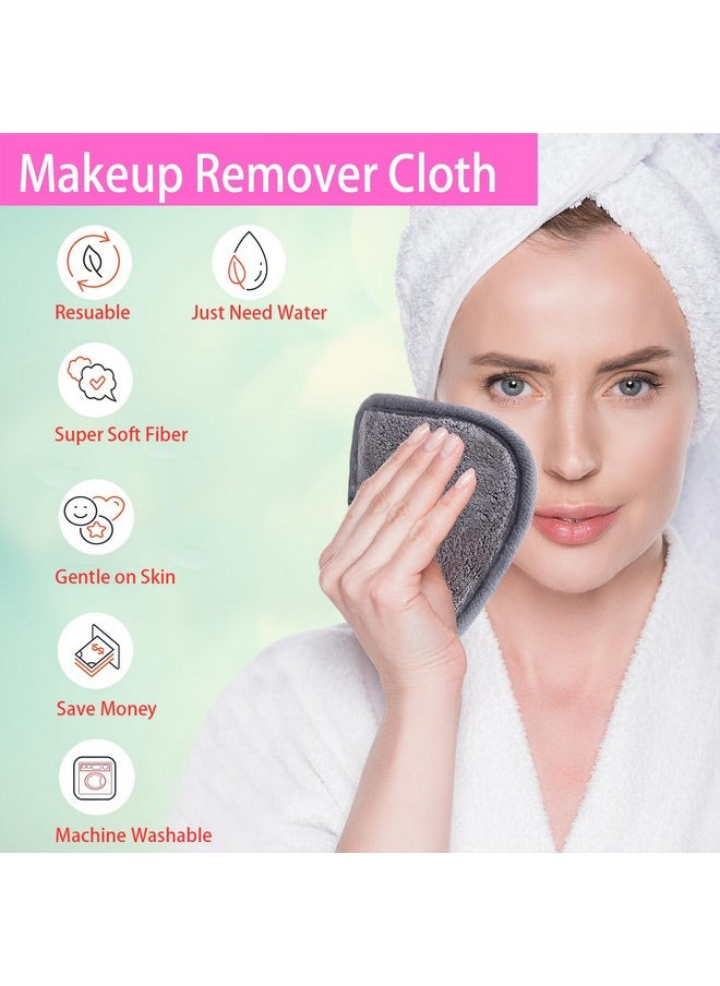 BloomSesame Makeup Remover Cloths for Face, Eye, Lips - Reusable Makeup Remover Pads Soft Microfiber Facial Cleansing Cloths 5 x 5inch 12 Pack (Gray)