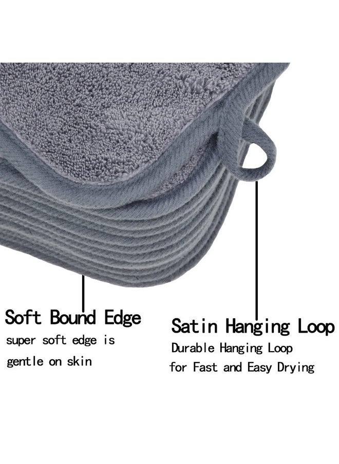 BloomSesame Makeup Remover Cloths for Face, Eye, Lips - Reusable Makeup Remover Pads Soft Microfiber Facial Cleansing Cloths 5 x 5inch 12 Pack (Gray)