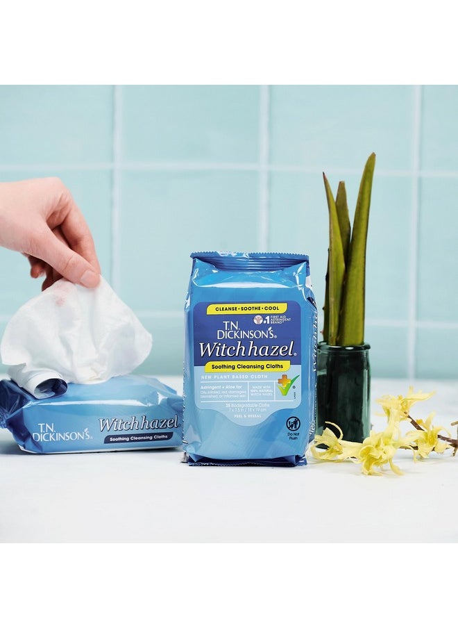 T.N. Dickinson's Witch Hazel New Soothing MultiUse Cleansing Cloth, Clear, 25 Count