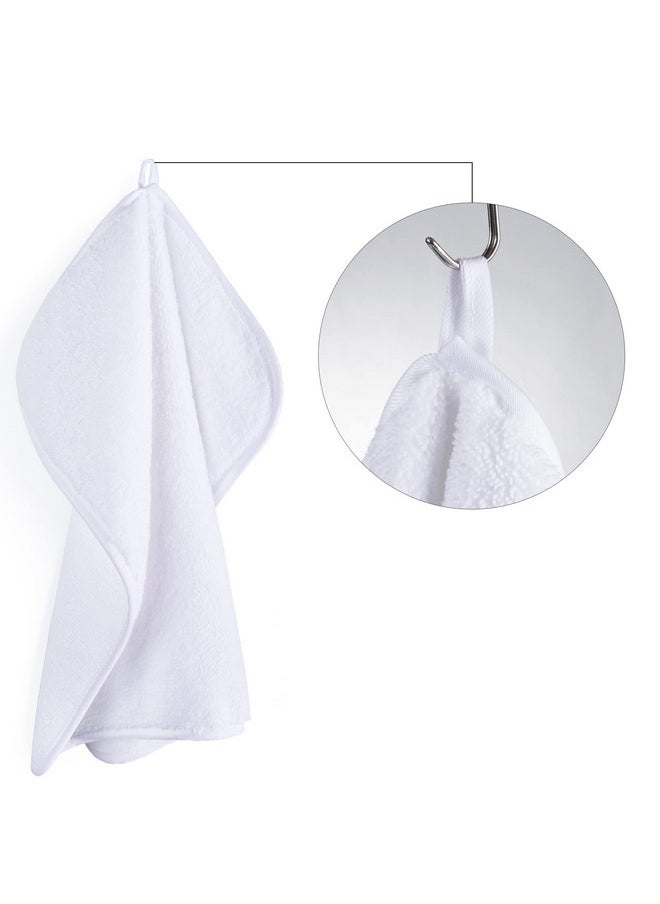 POLYTE Premium Lint Free Microfiber Washcloth Face Towel, 13 x 13 in, Set of 6 (White)