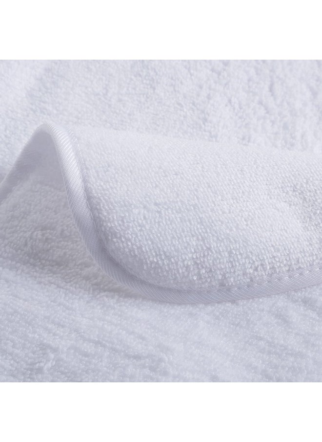 POLYTE Premium Lint Free Microfiber Washcloth Face Towel, 13 x 13 in, Set of 6 (White)